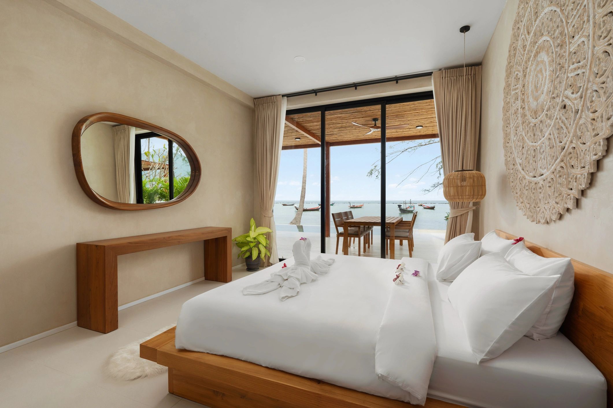 Modern bedroom in a luxury villa